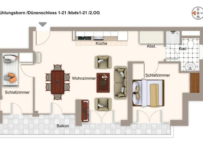 Apartment Dünenschloss Dünenschloss 1-21 *